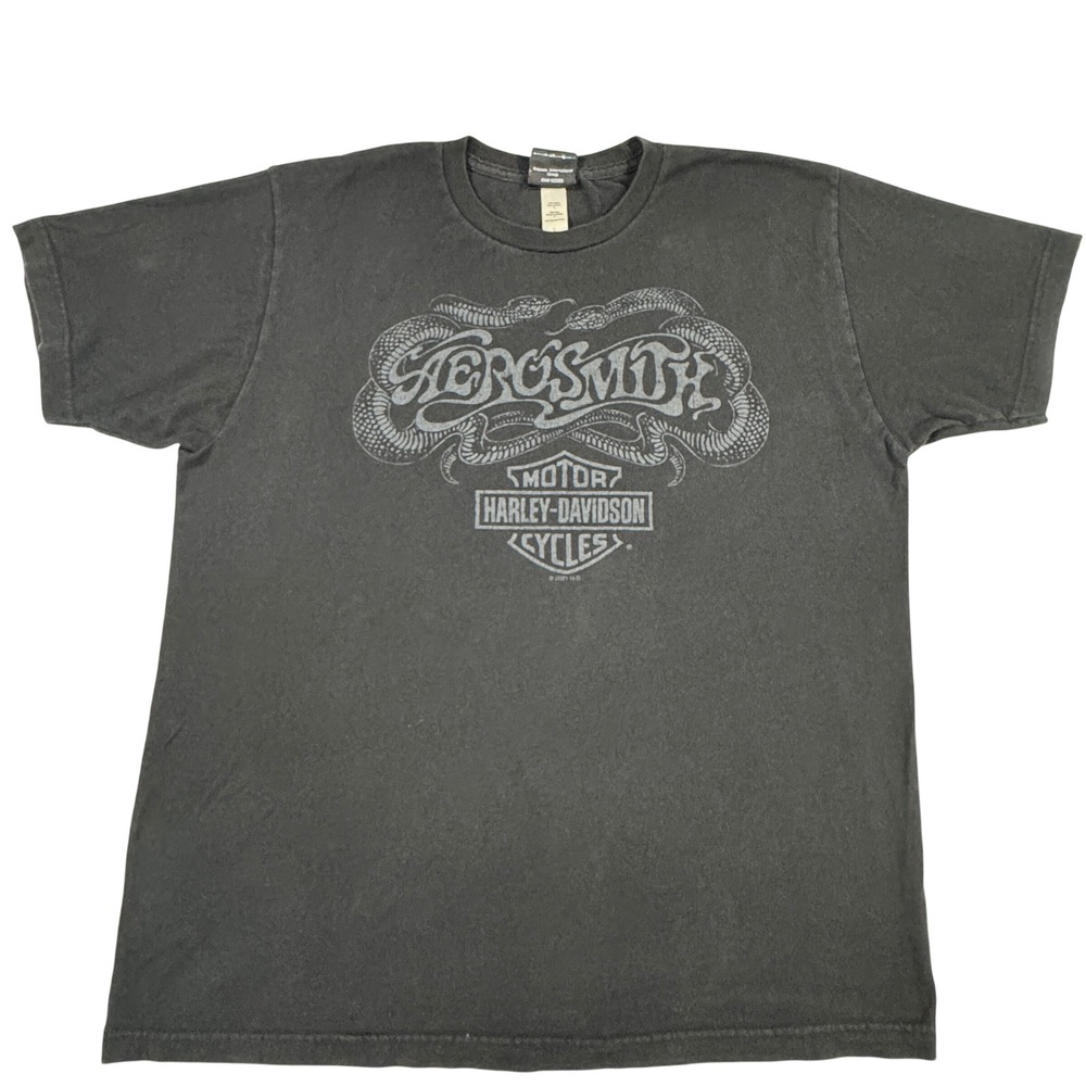 Harley-Davidson x Aerosmith Men's Graphic T-Shirt Black Large 2021 Snake Logo